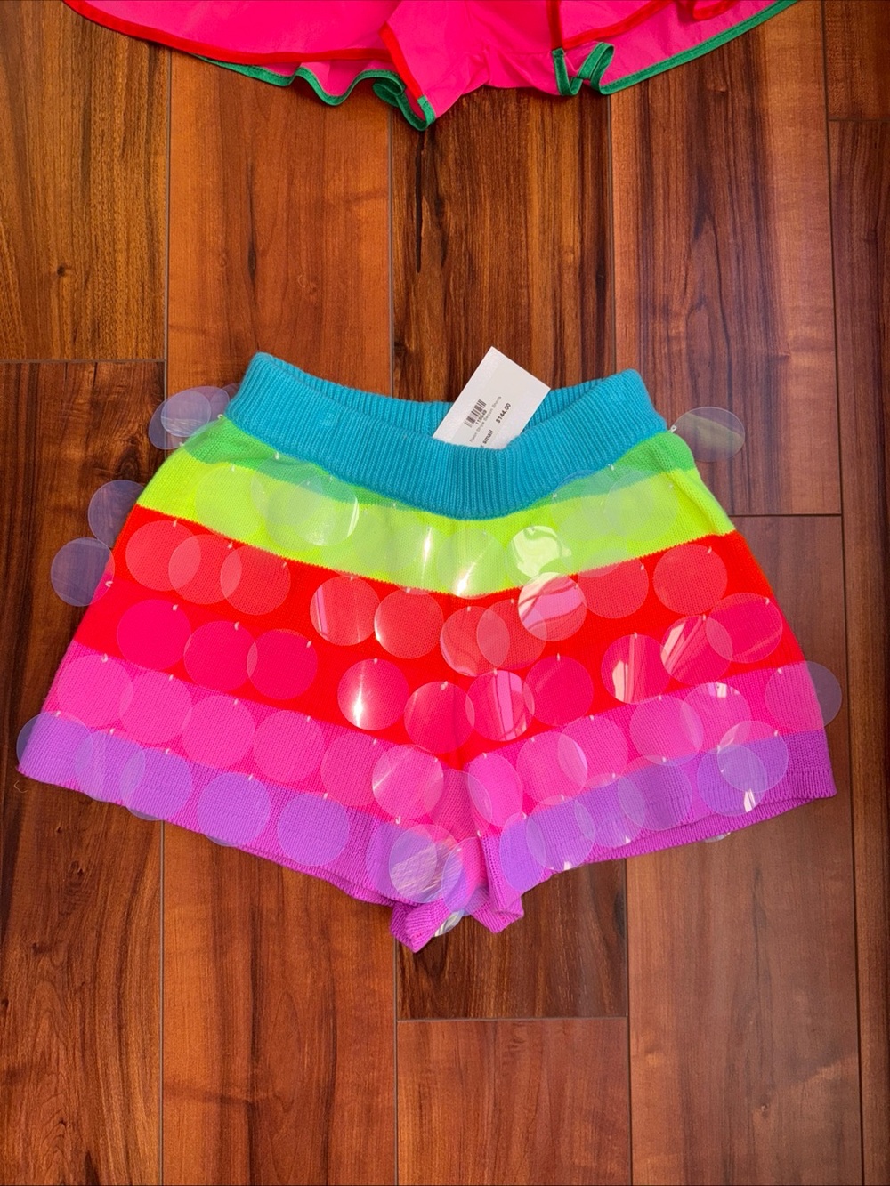 Robert Graham Neon Stripe High-Waist Knit Shorts - Pink, Red, Lime, Purple, Teal